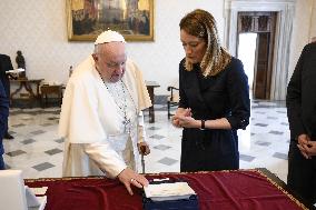 Pope Francis Receives Roberta Metsola - Vatican