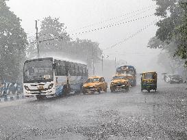 Heavy Rain Due To Cyclone Dana In Kolkata, India