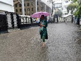 Heavy Rain Due To Cyclone Dana In Kolkata, India