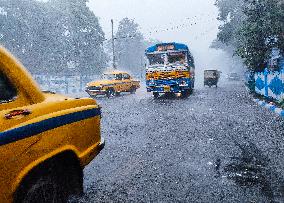 Heavy Rain Due To Cyclone Dana In Kolkata, India