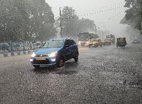 Heavy Rain Due To Cyclone Dana In Kolkata, India