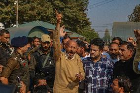 Engineer Rashid Stages Protest In Srinagar