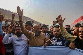 Engineer Rashid Stages Protest In Srinagar