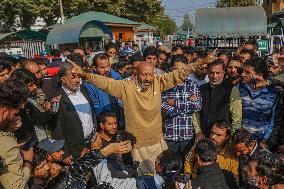 Engineer Rashid Stages Protest In Srinagar