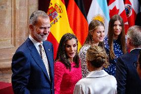 Royal Family receives the recipients of the Princess of Asturias Awards - Oviedo