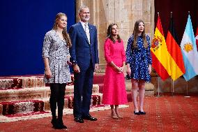 Royal Family receives the recipients of the Princess of Asturias Awards - Oviedo