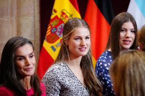 Royal Family receives the recipients of the Princess of Asturias Awards - Oviedo