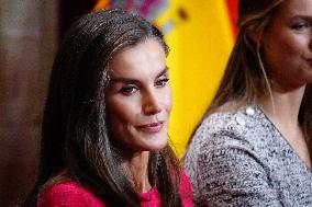 Royal Family receives the recipients of the Princess of Asturias Awards - Oviedo