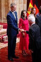 Royal Family receives the recipients of the Princess of Asturias Awards - Oviedo