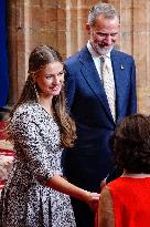 Royal Family receives the recipients of the Princess of Asturias Awards - Oviedo