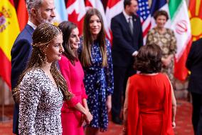 Royals Receive The Recipients Of The Princess Of Asturias Awards - Oviedo