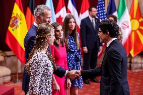 Royals Receive The Recipients Of The Princess Of Asturias Awards - Oviedo