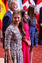 Royals Receive The Recipients Of The Princess Of Asturias Awards - Oviedo