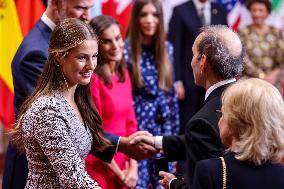 Royals Receive The Recipients Of The Princess Of Asturias Awards - Oviedo