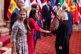 Royals Receive The Recipients Of The Princess Of Asturias Awards - Oviedo