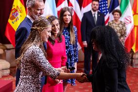 Royals Receive The Recipients Of The Princess Of Asturias Awards - Oviedo