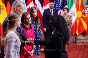 Royals Receive The Recipients Of The Princess Of Asturias Awards - Oviedo