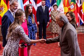 Royals Receive The Recipients Of The Princess Of Asturias Awards - Oviedo