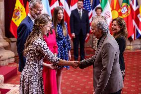 Royals Receive The Recipients Of The Princess Of Asturias Awards - Oviedo