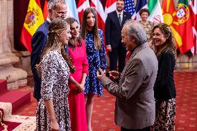 Royals Receive The Recipients Of The Princess Of Asturias Awards - Oviedo