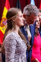 Royals Receive The Recipients Of The Princess Of Asturias Awards - Oviedo