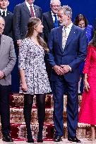 Royals Receive The Recipients Of The Princess Of Asturias Awards - Oviedo