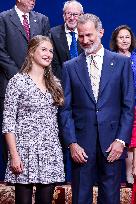 Royals Receive The Recipients Of The Princess Of Asturias Awards - Oviedo