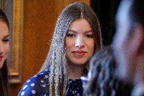 Royals Receive The Recipients Of The Princess Of Asturias Awards - Oviedo