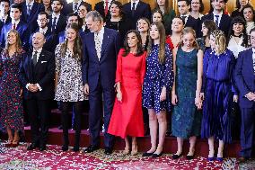 Royals Receive The Recipients Of The Princess Of Asturias Awards - Oviedo