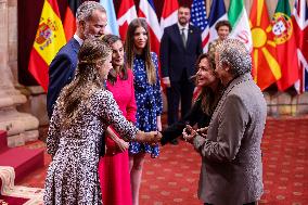 Royals Receive The Recipients Of The Princess Of Asturias Awards - Oviedo