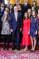 Royals Receive The Recipients Of The Princess Of Asturias Awards - Oviedo