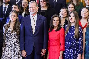 Royals Receive The Recipients Of The Princess Of Asturias Awards - Oviedo