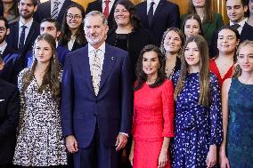 Royals Receive The Recipients Of The Princess Of Asturias Awards - Oviedo