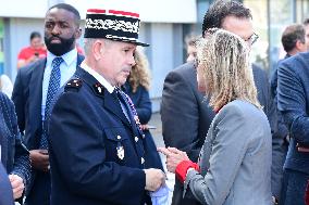 Michel Barnier And Agnes Pannier Runacher To The Givors Shopping Center After The Floods