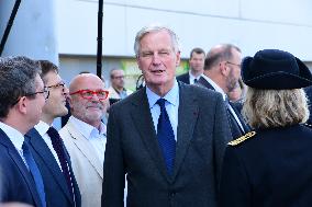 Michel Barnier And Agnes Pannier Runacher To The Givors Shopping Center After The Floods