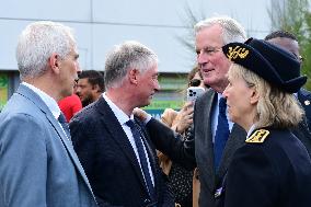 Michel Barnier And Agnes Pannier Runacher To The Givors Shopping Center After The Floods