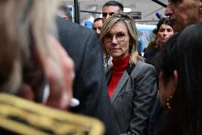 Michel Barnier And Agnes Pannier Runacher To The Givors Shopping Center After The Floods