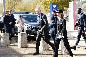 Michel Barnier And Agnes Pannier Runacher To The Givors Shopping Center After The Floods