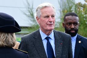 Michel Barnier And Agnes Pannier Runacher To The Givors Shopping Center After The Floods