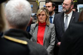 Michel Barnier And Agnes Pannier Runacher To The Givors Shopping Center After The Floods