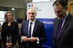 Minister of Justice Didier Migaud visits the Versailles judicial court - Versailles