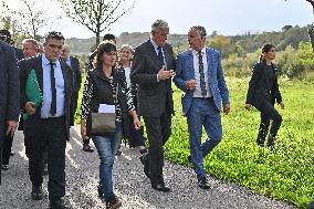 PM Barnier Visits The Rhone After The Storms