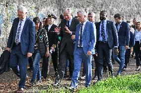 PM Barnier Visits The Rhone After The Storms