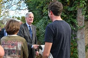 PM Barnier Visits The Rhone After The Storms