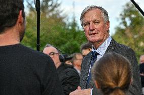 PM Barnier Visits The Rhone After The Storms