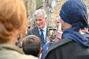 PM Barnier Visits The Rhone After The Storms