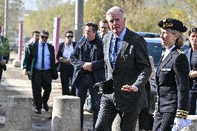 PM Barnier Visits The Rhone After The Storms