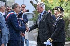 PM Barnier Visits The Rhone After The Storms