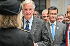 PM Barnier Visits The Rhone After The Storms