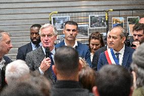 PM Barnier Visits The Rhone After The Storms